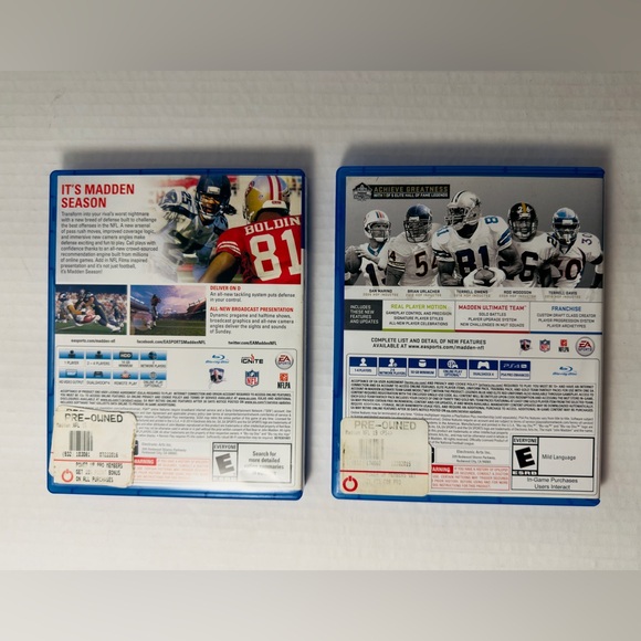 Playstation 4 - Madden 15 & Madden 19 Games, Games & Cases Only, No Manuals. - Picture 2 of 3